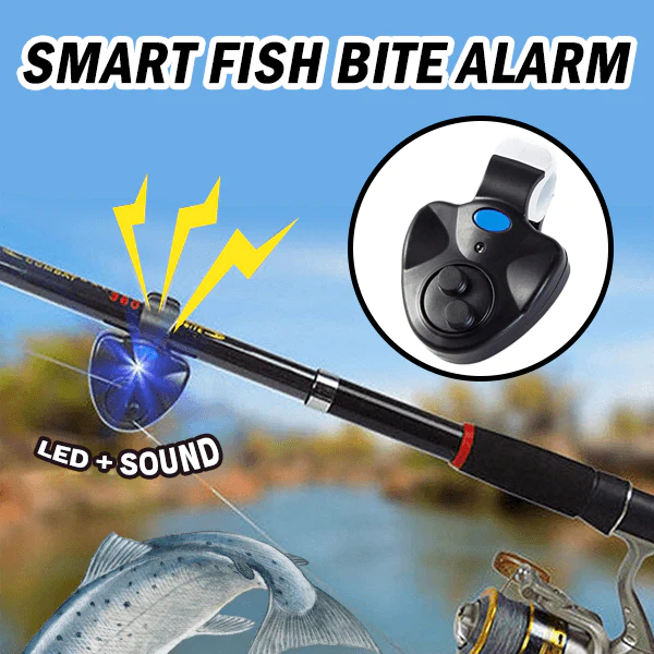 MA Electronic Bite Fish Alarm Bell Fishing Rod Pole W/ LED Light Power  Saving-Black