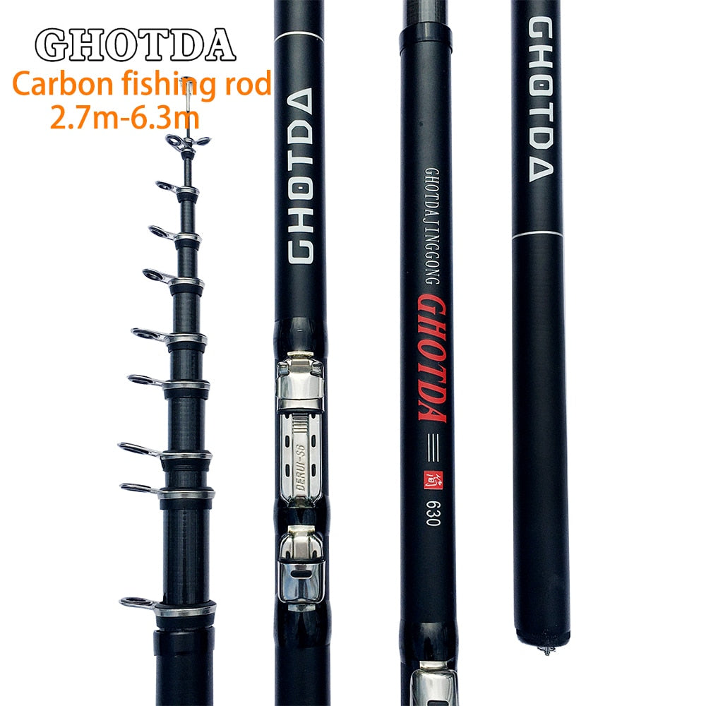 GHOTDA Freshwater Fishing Pole Without Ring High Carbon Fiber