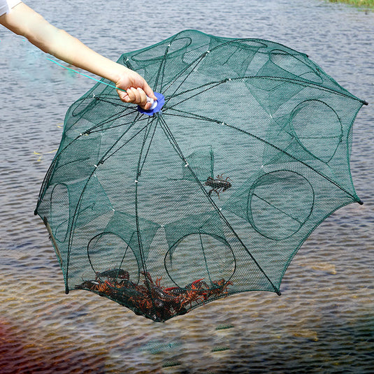 MAOTN Automatic Umbrella Fishing Cage Trap, Pour Fish and Shrimp Cages and  Eel Cages at Bottom, Fishing Crab Shrimp Drip Net Fishing Tackle