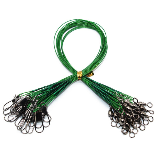 20pcs Fishing Line Steel Wire Leader with Swivel