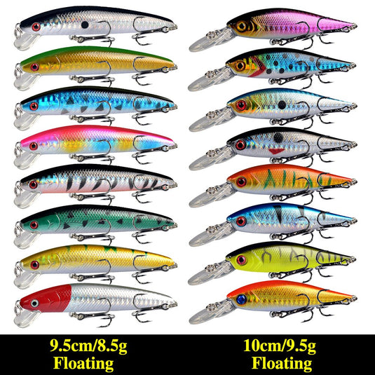 Set Mixed 16pcs/Lot 2 Models Minnows Fishing Lures