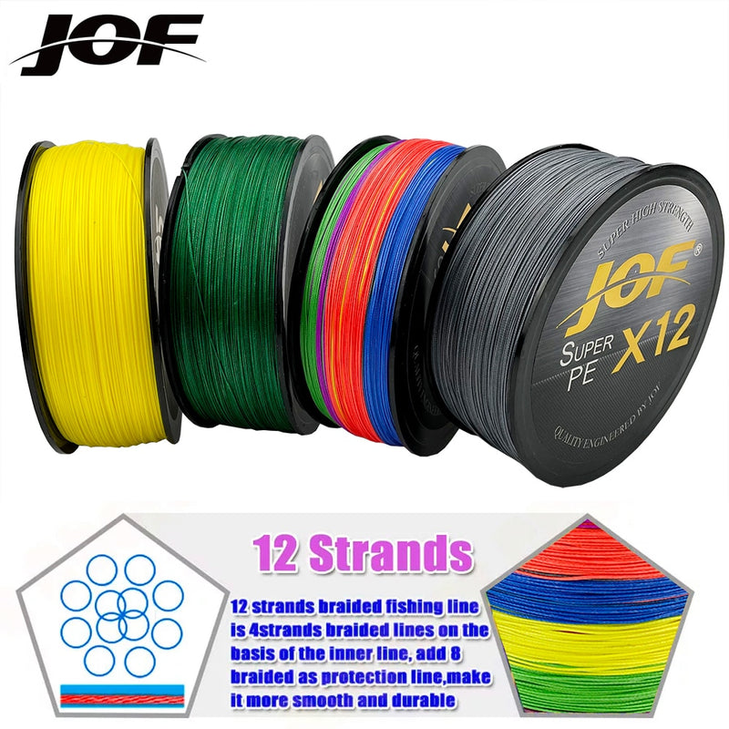 Load image into Gallery viewer, JOF 12 Strands Braided PE Fishing Line 100M-500M
