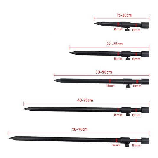 2 x Carp Fishing Bank Sticks Aluminum Black Rod