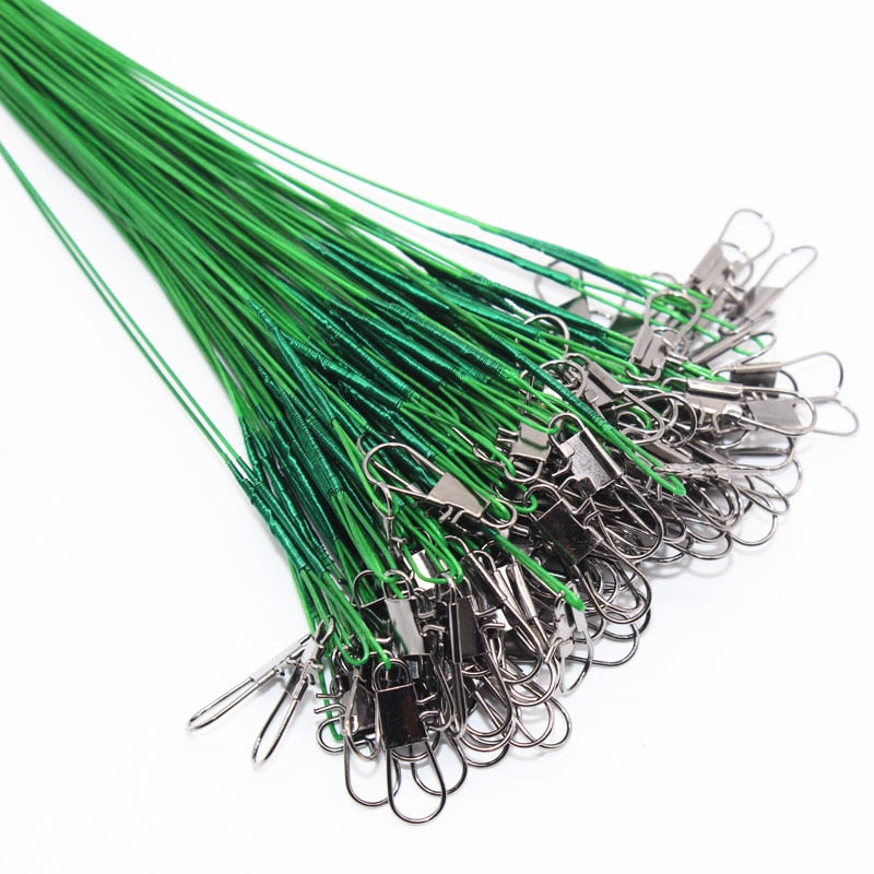 Load image into Gallery viewer, 20pcs Fishing Line Steel Wire Leader with Swivel
