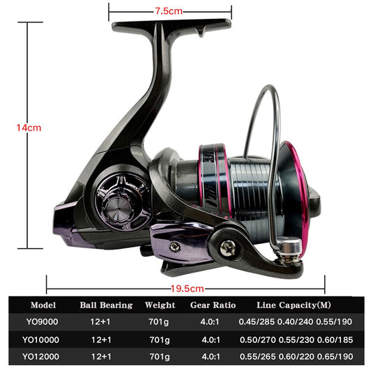 GHOTDA Spinning High Drag Power 20-30KG Fishing Reel