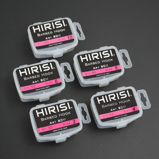 HIRISI Box 50pcs Stainless-Steel Fishing Hooks