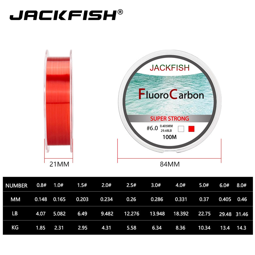 🎁Summer Sale-30% OFF🐠JACKFISH 100M Fluorocarbon Fishing Line