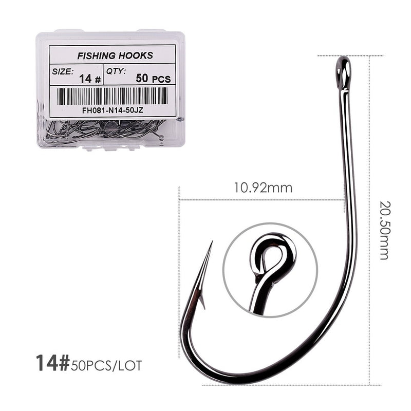 Load image into Gallery viewer, Box 50pcs Stainless-Steel Fishing Hooks
