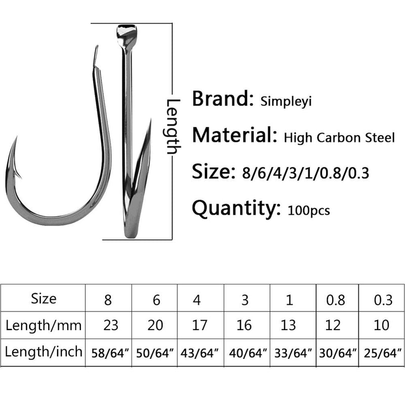 Load image into Gallery viewer, SIMPLEYI 100pcs Set Stainless-Steel Fishing Hooks
