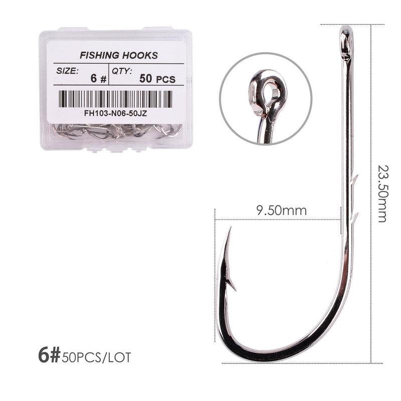 Load image into Gallery viewer, Box 50pcs Long Shank Fishing Hooks
