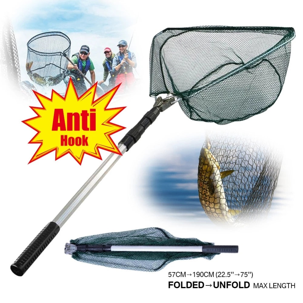 130CM Fishing Nets Aluminum Alloy Fishing Tools Small Mesh