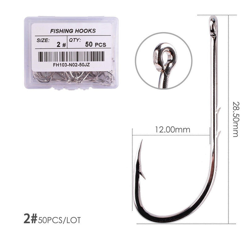 Load image into Gallery viewer, Box 50pcs Long Shank Fishing Hooks
