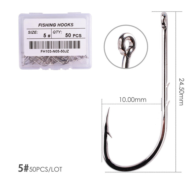 Load image into Gallery viewer, Box 50pcs Long Shank Fishing Hooks
