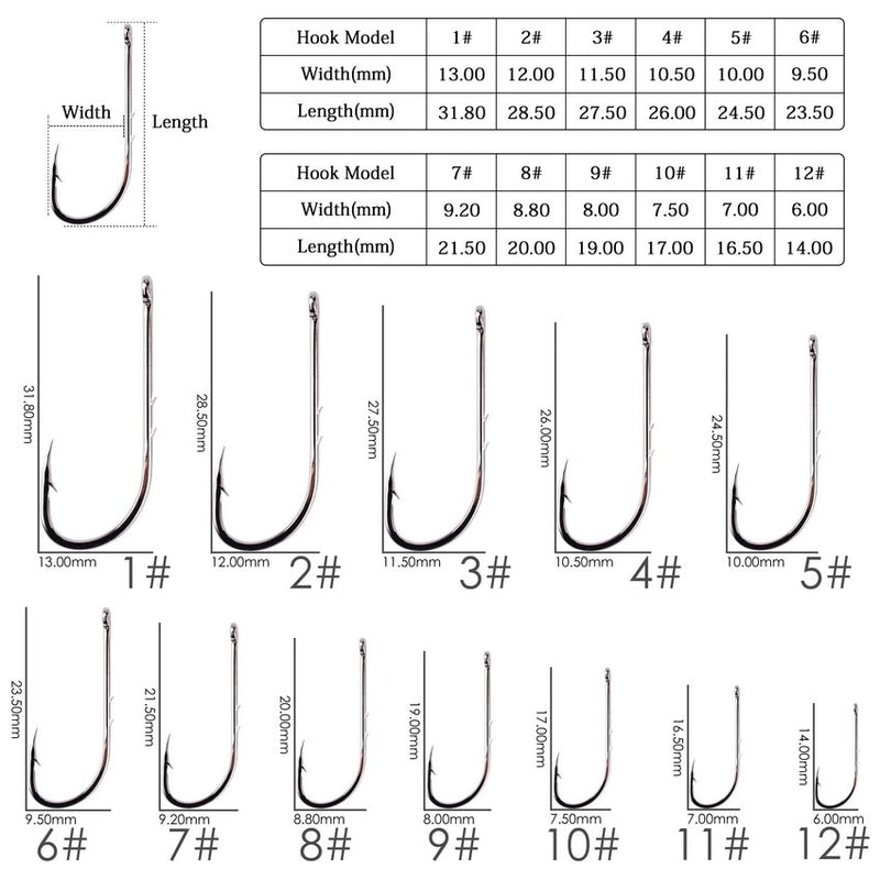 Load image into Gallery viewer, Box 50pcs Long Shank Fishing Hooks
