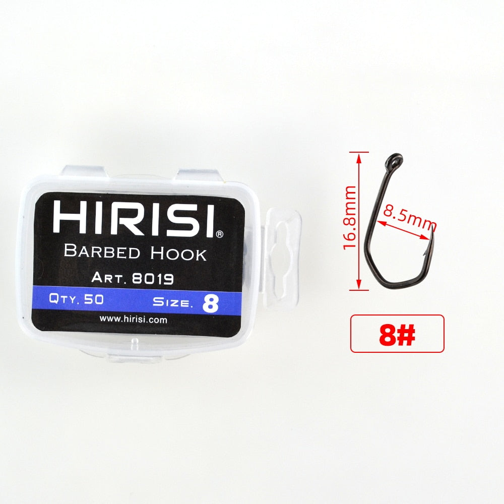 HIRISI Box 50pcs Fishing Hooks