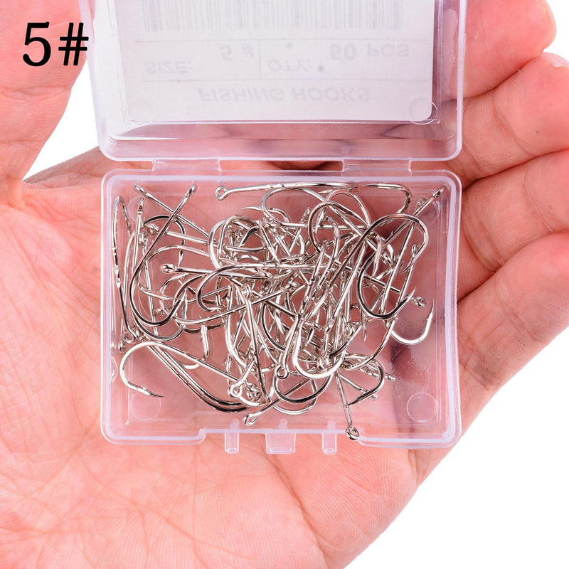 Load image into Gallery viewer, Box 50pcs Long Shank Fishing Hooks
